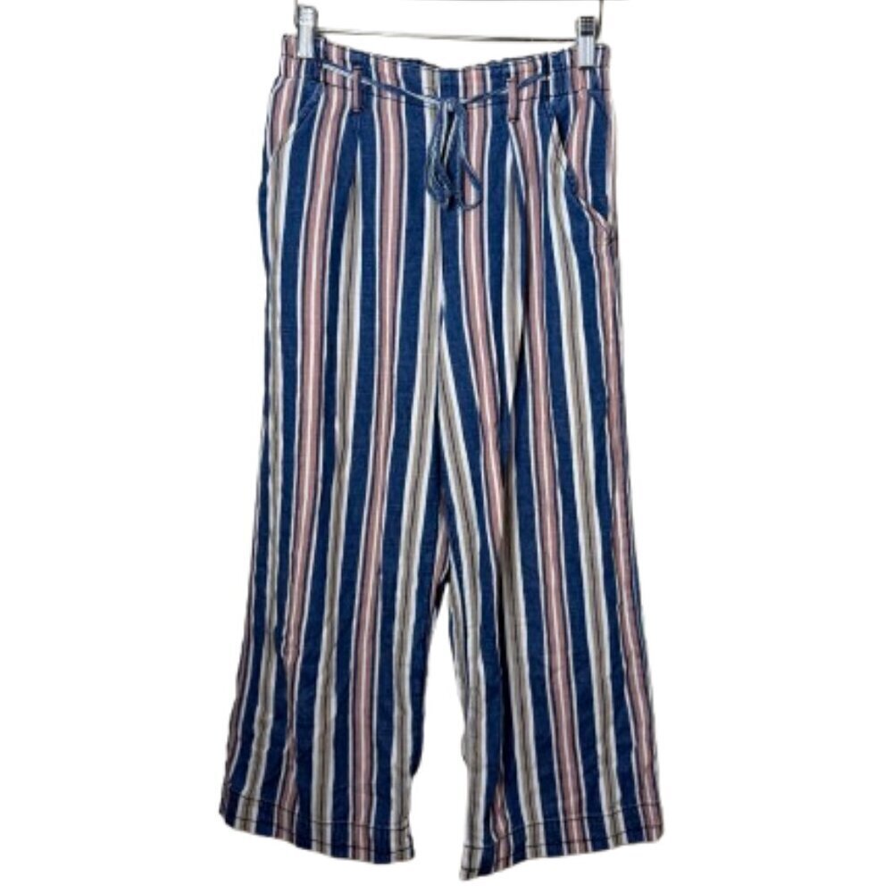 AMERICAN EAGLE Linen Like Striped Wide Leg Pants Trousers Size 0